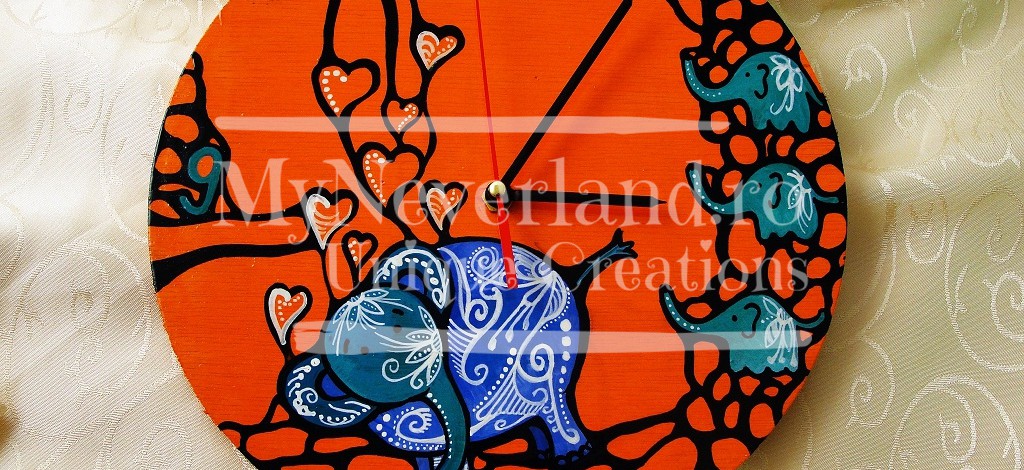 Ceas de perete "Blue elephant"