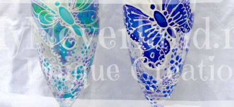 Set pahare nunta "Butterflies"