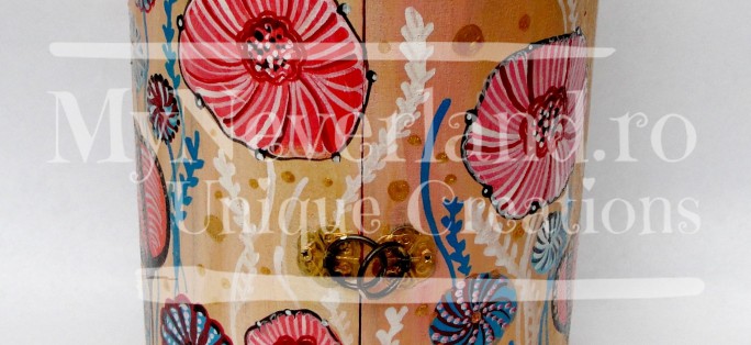 Dulapior cilindric bijuterii "Pastel Flowers"