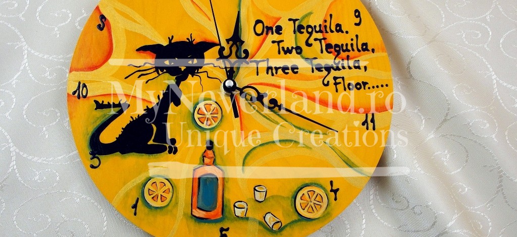 Ceas de perete "A drunk cat"
