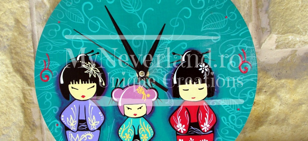 Ceas de perete "Japanese dolls"