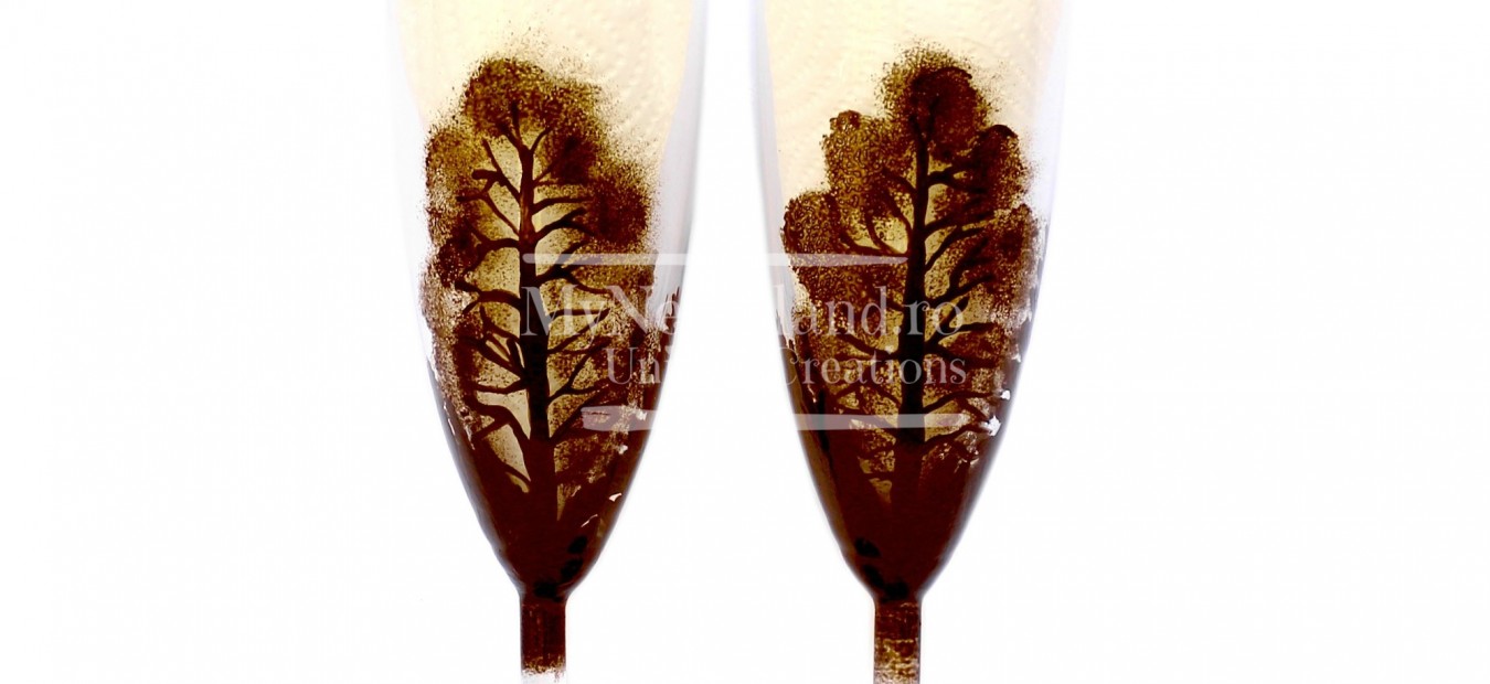 Set pahare nunta "Trees"