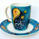 Cana cu farfurie "My Galaxy"