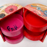 Dulapior cilindric bijuterii "Pastel Flowers"