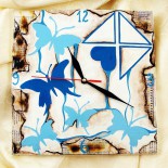 Ceas de perete "Blue butterflies"