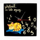 Ceas de perete "Whatever I'm a lazy cat.."