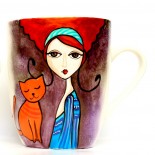 Cani "Redheaded girl with cat"