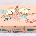 Cufar botez / depozitare "Cotton Flowers"