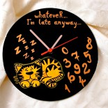 Ceas de perete "Whatever I'm a lazy cat.."