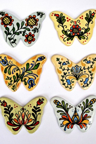 Brose ceramica "Decorated butterflies"