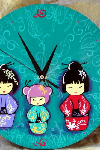 Ceas de perete "Japanese dolls"