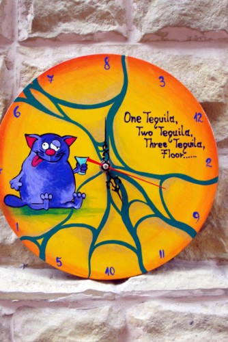 Ceas de perete "Purple cat"