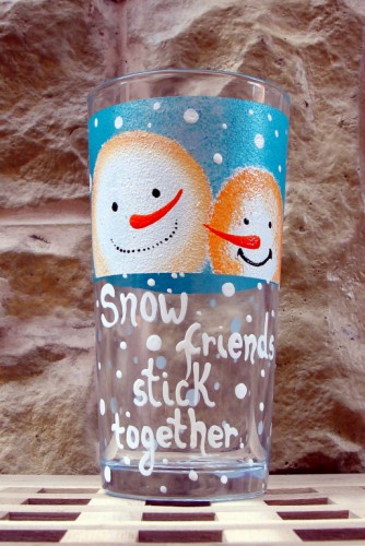 Pahar tematica Craciun "Snow friends"