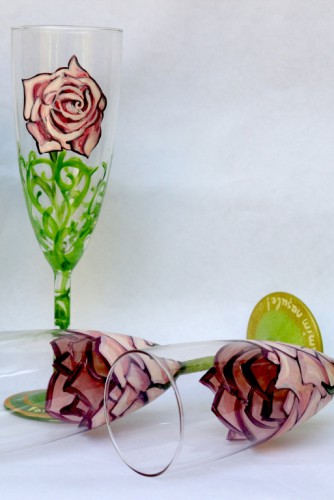 Set pahare nunta "Roses"