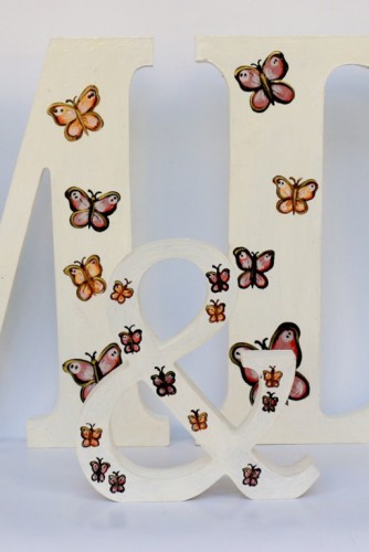 Litere initiale decor prezidiu "Autumn Butterflies"