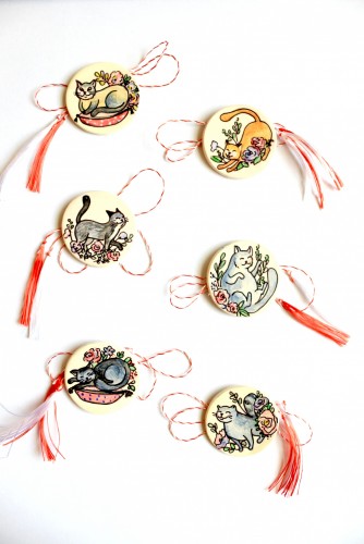 Brose Martisor "Cats&Flowers"