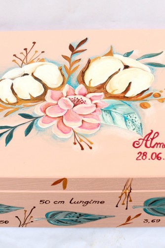 Cufar botez / depozitare "Cotton Flowers"